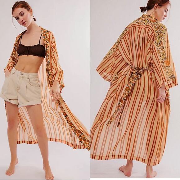 Spell Other - NEW NWT Spell Impala Lily Maxi Robe Gold